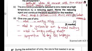 METALS EXTRACTION OF ZINC EXAM QUESTIONS  TOPIC SUMMARISED [upl. by Turtle]