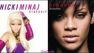 Nicki Minaj x Rihanna MashUp  Starships Disturbia [upl. by Nahtnaoj]