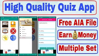 Gk quiz app aia file free  Professional High quality Quiz App for Kodular 2020  Latest AIA file [upl. by Ahseinek]