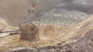 Up Close Digging Coal mine Caterpillar Dragline 8200 Bucket [upl. by Rica]