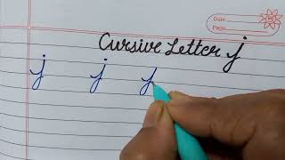 Cursive Letter j l How to write small letter j l Cursive Writing Practice [upl. by Attaynek]