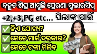 ଆସୁଛି ପ୍ରେରଣା ସ୍କଲାରସିପ୍Post matric scholarship applyPrerana scholarship last dateOSSP👍 [upl. by Liliane163]