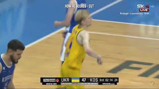 Oleksandr Kobzystyi  Ukraine  FIBA U20 Highlights [upl. by Noyahs]