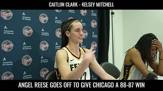 Caitlin Clark amp Kelsey Mitchell After Falling To Chicago indianafever [upl. by Inaflahk]