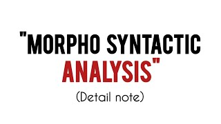 Linguistics Morpho Syntactic Analysis notes and short questions ENG206 semester4 pu [upl. by Nauqan]