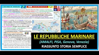 LE REPUBBLICHE MARINARE AMALFI PISA GENOVA VENEZIA riassunto storia semplice e completo [upl. by Nevad]