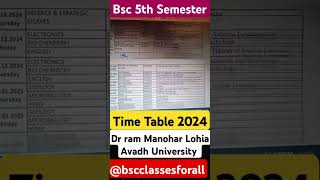 Bsc 5th semester time table 2024  All University  shortvideo shorts university exam 2024 [upl. by Matthias]