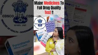 Commonly Used Medicines Fail Quality Test In India paracetamoltablet indianews cdsco latestnews [upl. by Kendrick171]