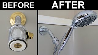 How to Change a Shower Head Installing a Handheld Shower Head [upl. by Mayor108]