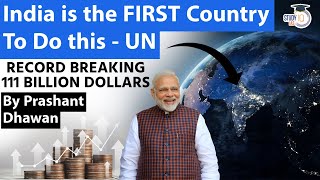 India is the FIRST Country To Reach 111 Billion Dollars Says UN  Record Breaking Remittance [upl. by Idissac723]