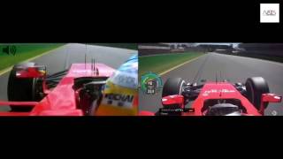 F1 2015 Ferrari F14T vs SF15T Alonso vs Vettel Onboard lap [upl. by Orwin767]