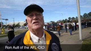 Sequestration protest at Norfolk Naval Station [upl. by Eidnil]