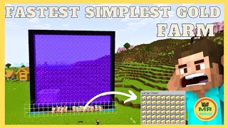 simplest automatic fastest best gold farms 😎 gold xp farm minecraft bedrock minecraft [upl. by Elakram473]