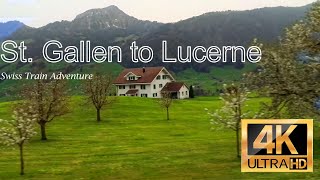 Scenic Train Journey from St Gallen to Luzern 4K switzerland [upl. by Rosalind]