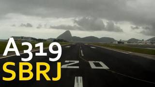 TAM A319 Cockpit Takeoff in Rio de JaneiroSantos Dumont HD [upl. by Otir]