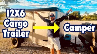 CHEAPEST Conversion Ever Cargo Trailer To Camper For Under 3200 [upl. by Frederik243]