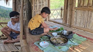 A Day in the Life of an Orphan Fishing Cooking and the Golden Heart of a Wandering Friend [upl. by Nire]