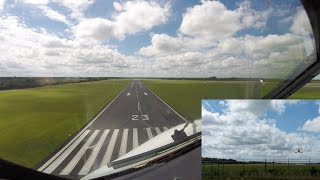 Approach amp landing runway 23 Groningen airport Eelde GRQ EHGG [upl. by Wojak]