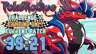 World Record  PokeRogue Challenge Mode  Mono Fighting Current Patch  3921 [upl. by Aremahs]