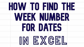 How to find the week number for dates in Excel  use weeknum function weeknum excel [upl. by Ledairam]