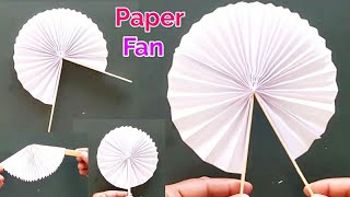 Paper fan  Paper fan Making  How to make a Paper Fan [upl. by Sikata]