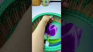 How to weave basket with rattan diy rattan howtomakeflowerbasket [upl. by Niryt]