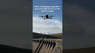 Mavic 3 hovering drone dji djiglobal mavic3classic wales dam reservoir [upl. by Soloman]