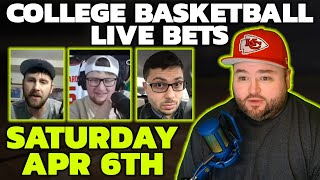 College Basketball Bets Live Saturday April 6  Kyle Kirms [upl. by Bevers]