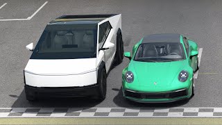 Tesla Cybertruck vs Porsche 911 at Monza [upl. by Rednasxela]