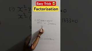 🔥Easy Trick of Factorisation by Splitting the Middle Term  Tricks for large numbers 🎯 [upl. by Henrion621]