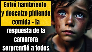 Niño Descalzo Entrou em um Restaurante Elegante e Pide Comida Mas a Resposta do Mesero Emocionou a [upl. by Amak]