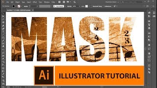 How to Create Text Mask in Adobe Illustrator  Tutorial [upl. by Eletnahs]