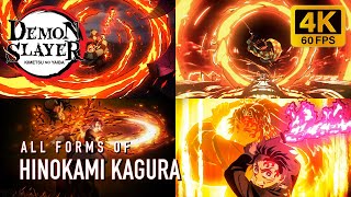 All Hinokami Kagura Forms 4K 60FPS  Demon Slayer [upl. by Hertzog890]