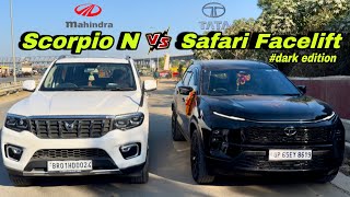 Tata Safari Facelift Dark Edition 2023  Real Life Experience amp Review  ScorpioN vs SAFARI Facelift [upl. by Sedgewick]