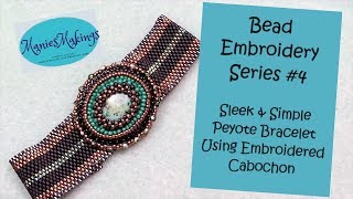 Bead Embroidery Series 4 Sleek Easy Peyote Band Bracelet Tutorial [upl. by Nwahsyar]