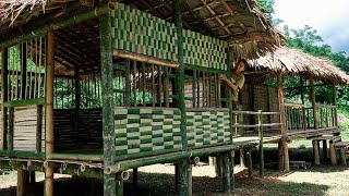 Full video designing bamboo beds weaving mats making a kitchen  bamboo house  Ly Tieu Han [upl. by Ylrebnik]