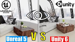 Unreal Engine 5 vs Unity 6 New Performance Comparison Interior Lighting [upl. by Akimrej]