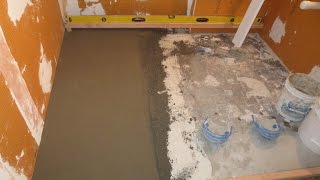 Complete bathroom Schluter systems products Part 3 installing mud base [upl. by Aed]