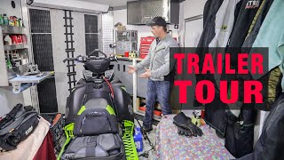 The best snowmobile trailer setup for me With sled deck on truck [upl. by Ahsonek161]