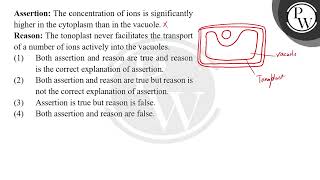 Assertion The concentration of ions is significantly higher in the cytoplasm than in the vacuol [upl. by White]