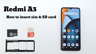 Redmi A3 How to insert sim and SD card [upl. by Anaehr]