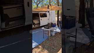 TOYOTA HIACE VAN CAMPING SETUP TAILGATE TENT AWNING BLOW UP MATRESS FRIDGE QUICK RUN THROUGH [upl. by Haleigh590]