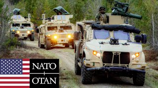 US Marines NATO Tanks and armored vehicles during military exercises in Sweden [upl. by Dwight878]