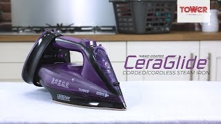 Tower 2400W CordedCordless Steam Iron [upl. by Llerdnad809]