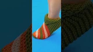 Easy 1 hour knitted slippers Miarti🧶 [upl. by Eedissac]