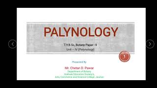 Palynology Introduction and Pollen Morphology [upl. by Anauqes285]