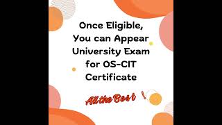 Eligible for OS CIT University Exam [upl. by Amirak]