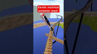 KERETA API MELINTASI JEMBATAN MAUT game bussid [upl. by Nimajeb]