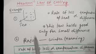 Newtons law of cooling statement derivation and one numerical from NCERTGraph also explained [upl. by Rech]