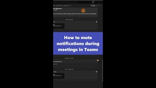 🤳 How to mute notifications during meetings and calls in Microsoft Teams [upl. by Abra533]